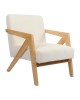 Πολυθρόνα Garifa λευκό ύφασμα με πόδι σε φυσική απόχρωση 79x75x75εκ Υλικό: 100 %  POLYESTER FABRIC - WOODEN FRAME - FOAM - RUBBERWOOD 393-000015