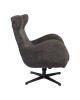 Πολυθρόνα Zefrina περιστρεφόμενη ανθρακί ύφασμα με βάση σε μαύρη απόχρωση 82x77x99εκ Υλικό: 100 %  POLYESTER FABRIC -  FOAM - METAL 393-000018