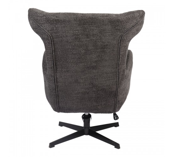 Πολυθρόνα Zefrina περιστρεφόμενη ανθρακί ύφασμα με βάση σε μαύρη απόχρωση 82x77x99εκ Υλικό: 100 %  POLYESTER FABRIC -  FOAM - METAL 393-000018