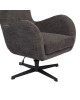 Πολυθρόνα Zefrina περιστρεφόμενη ανθρακί ύφασμα με βάση σε μαύρη απόχρωση 82x77x99εκ Υλικό: 100 %  POLYESTER FABRIC -  FOAM - METAL 393-000018