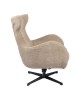 Πολυθρόνα Zefrina περιστρεφόμενη μπεζ ύφασμα με βάση σε μαύρη απόχρωση 82x77x99εκ Υλικό: 100 %  POLYESTER FABRIC -  FOAM - METAL 393-000019