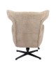 Πολυθρόνα Zefrina περιστρεφόμενη μπεζ ύφασμα με βάση σε μαύρη απόχρωση 82x77x99εκ Υλικό: 100 %  POLYESTER FABRIC -  FOAM - METAL 393-000019