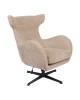 Πολυθρόνα Zefrina περιστρεφόμενη μπεζ ύφασμα με βάση σε μαύρη απόχρωση 82x77x99εκ Υλικό: 100 %  POLYESTER FABRIC -  FOAM - METAL 393-000019