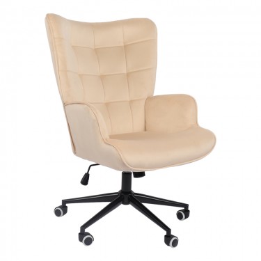 Καρέκλα γραφείου διευθυντή Lobima περιστρεφόμενη κρεμ βελούδο 68x71x105-112εκ Υλικό: 100 %  POLYESTER FABRIC -  FOAM - METAL 393-000020