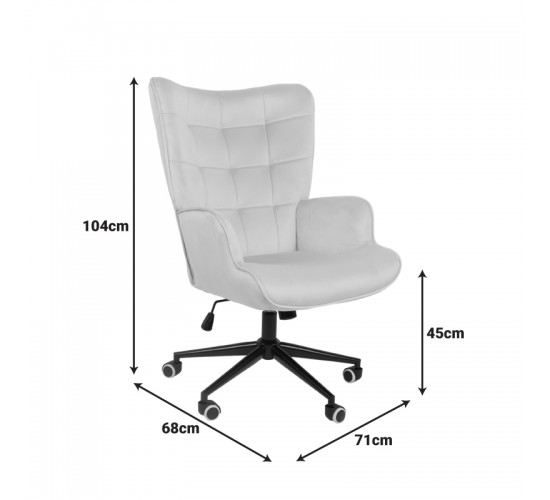 Πολυθρόνα-μπερζέρα Lobima περιστρεφόμενη κρεμ βελούδο με βάση σε μαύρη απόχρωση 71x68x104εκ Υλικό: 100 %  POLYESTER FABRIC -  FOAM - METAL 393-000020