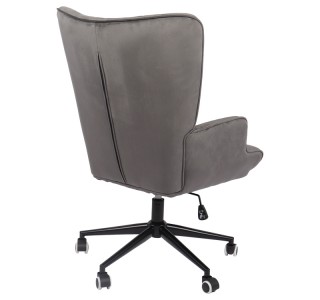 Καρέκλα γραφείου διευθυντή Lobima περιστρεφόμενη ανθρακί βελούδο 68x71x105-112εκ Υλικό: 100 %  POLYESTER VELVET FABRIC -  FOAM - METAL 393-000021