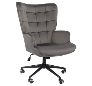 Καρέκλα γραφείου διευθυντή Lobima περιστρεφόμενη ανθρακί βελούδο 68x71x105-112εκ Υλικό: 100 %  POLYESTER VELVET FABRIC -  FOAM - METAL 393-000021