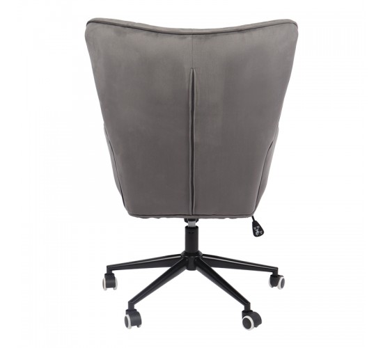 Πολυθρόνα-μπερζέρα Lobima περιστρεφόμενη ανθρακί βελούδο με βάση σε μαύρη απόχρωση 71x68x104εκ Υλικό: 100 %  POLYESTER VELVET FABRIC -  FOAM - METAL 393-000021