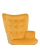 Πολυθρόνα-μπερζέρα Lobima περιστρεφόμενη κίτρινο βελούδο με βάση σε μαύρη απόχρωση 71x68x104εκ Υλικό: 100 %  POLYESTER VELVET FABRIC -  FOAM - METAL 393-000022