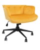 Πολυθρόνα-μπερζέρα Lobima περιστρεφόμενη κίτρινο βελούδο με βάση σε μαύρη απόχρωση 71x68x104εκ Υλικό: 100 %  POLYESTER VELVET FABRIC -  FOAM - METAL 393-000022