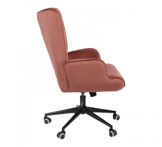 Πολυθρόνα-μπερζέρα Lobima περιστρεφόμενη σάπιο μήλο βελούδο με βάση σε μαύρη απόχρωση 71x68x104εκ Υλικό: 100 %  POLYESTER VELVET FABRIC -  FOAM - METAL 393-000023