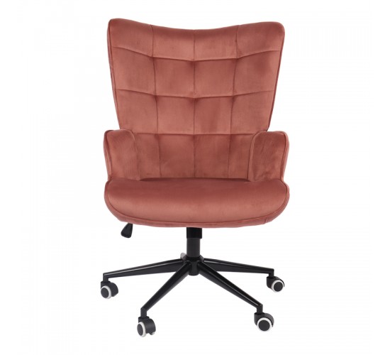 Πολυθρόνα-μπερζέρα Lobima περιστρεφόμενη σάπιο μήλο βελούδο με βάση σε μαύρη απόχρωση 71x68x104εκ Υλικό: 100 %  POLYESTER VELVET FABRIC -  FOAM - METAL 393-000023