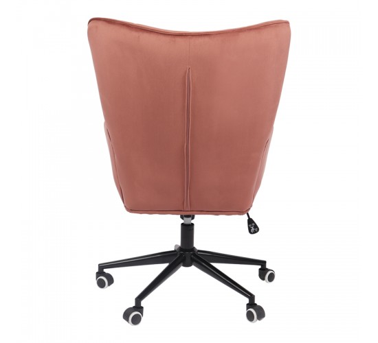 Πολυθρόνα-μπερζέρα Lobima περιστρεφόμενη σάπιο μήλο βελούδο με βάση σε μαύρη απόχρωση 71x68x104εκ Υλικό: 100 %  POLYESTER VELVET FABRIC -  FOAM - METAL 393-000023