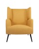 Πολυθρόνα Mareta κίτρινο ύφασμα με πόδι σε μαύρη απόχρωση 83x80x99εκ Υλικό: 100 %  POLYESTER FABRIC -  FOAM - METAL 393-000024