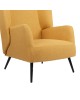 Πολυθρόνα Mareta κίτρινο ύφασμα με πόδι σε μαύρη απόχρωση 83x80x99εκ Υλικό: 100 %  POLYESTER FABRIC -  FOAM - METAL 393-000024