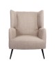 Πολυθρόνα Mareta γκρι-μπεζ ύφασμα με πόδι σε μαύρη απόχρωση 83x80x99εκ Υλικό: 100 %  POLYESTER FABRIC -  FOAM - METAL 393-000025