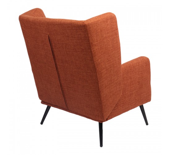 Πολυθρόνα Mareta terracotta ύφασμα με πόδι σε μαύρη απόχρωση 83x80x99εκ Υλικό: 100 %  POLYESTER FABRIC -  FOAM - METAL 393-000026