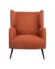 Πολυθρόνα Mareta terracotta ύφασμα με πόδι σε μαύρη απόχρωση 83x80x99εκ Υλικό: 100 %  POLYESTER FABRIC -  FOAM - METAL 393-000026