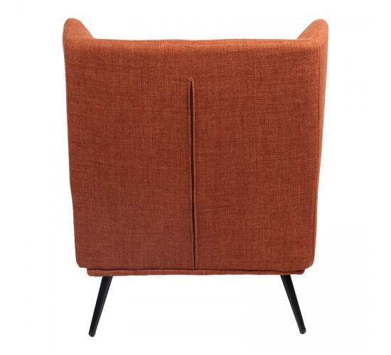 Πολυθρόνα Mareta terracotta ύφασμα με πόδι σε μαύρη απόχρωση 83x80x99εκ Υλικό: 100 %  POLYESTER FABRIC -  FOAM - METAL 393-000026
