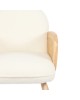 Πολυθρόνα Stedy λευκό μπουκλέ ύφασμα με πόδι σε φυσική απόχρωση 78x64x82εκ Υλικό: 100 %  POLYESTER FABRIC - METAL FRAME - FOAM - RUBBERWOOD 393-000028