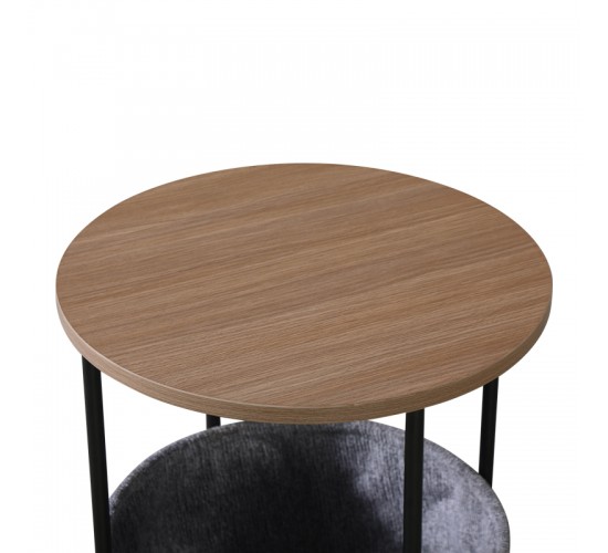 Βοηθητικό τραπέζι Fredami sonoma Φ40x50εκ Υλικό: MDF MELAMINE - METAL - FABRIC 395-000002