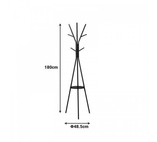 Καλόγερος Denner μέταλλο σε λευκή απόχρωση 48.5x48.5x180εκ Υλικό: METAL 395-000006
