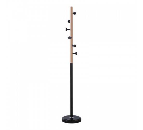 Καλόγερος Sinem μέταλλο σε μαύρη-φυσική απόχρωση Φ30x175εκ Υλικό: METAL - RESIN BASE - RESIN HOOK 395-000009