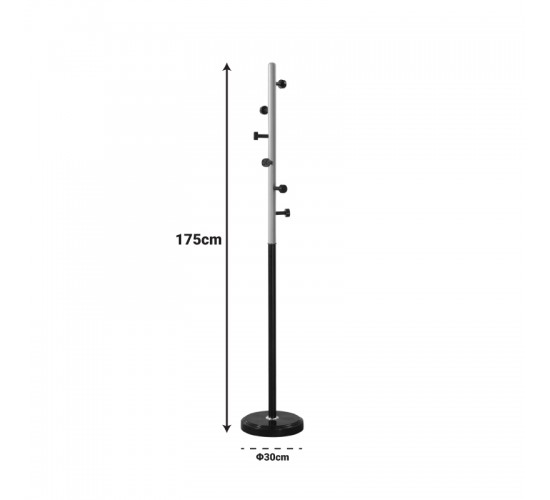 Καλόγερος Sinem μέταλλο σε λευκή-φυσική απόχρωση Φ30x175εκ Υλικό: METAL - RESIN BASE - RESIN HOOK 395-000010