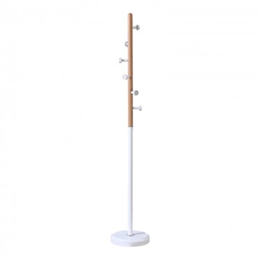 Καλόγερος Sinem μέταλλο σε λευκή-φυσική απόχρωση Φ30x175εκ Υλικό: METAL - RESIN BASE - RESIN HOOK 395-000010