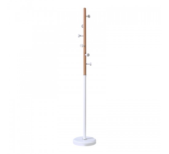 Καλόγερος Sinem μέταλλο σε λευκή-φυσική απόχρωση Φ30x175εκ Υλικό: METAL - RESIN BASE - RESIN HOOK 395-000010