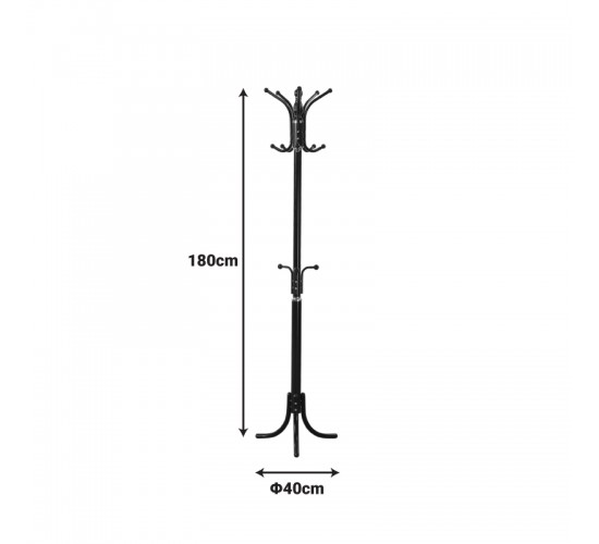Καλόγερος Mendora μέταλλο σε μαύρη απόχρωση 40x40x180εκ Υλικό: METAL - SMALL PLASTIC PARTS 395-000012