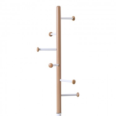 Καλόγερος Serea μέταλλο σε λευκή-φυσική απόχρωση Φ30x175εκ Υλικό: METAL - RESIN BASE - SOLID WOOD DECORATIVE BALL 395-000015