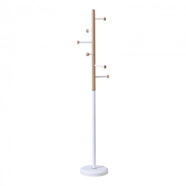 Καλόγερος Serea μέταλλο σε λευκή-φυσική απόχρωση Φ30x175εκ Υλικό: METAL - RESIN BASE - SOLID WOOD DECORATIVE BALL 395-000015