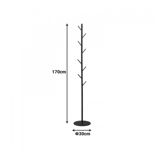 Καλόγερος Tebera μέταλλο σε μαύρη απόχρωση Φ30x170εκ Υλικό: METAL - ARTIFICIAL STONE 395-000018
