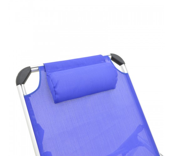 Ξαπλώστρα παραλίας Fevepe βαρέως τύπου αλουμίνιο-textilene σε μπλε απόχρωση 58.5x185x29.5εκ Υλικό: TEXTILENE - ALUMINUM - PP 396-000001