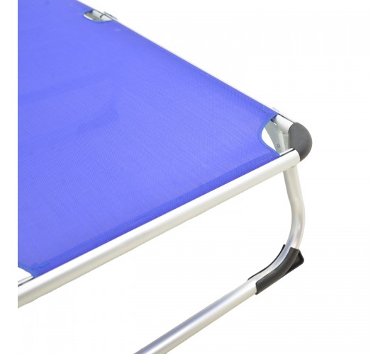 Ξαπλώστρα παραλίας Fevepe βαρέως τύπου αλουμίνιο-textilene σε μπλε απόχρωση 58.5x185x29.5εκ Υλικό: TEXTILENE - ALUMINUM - PP 396-000001