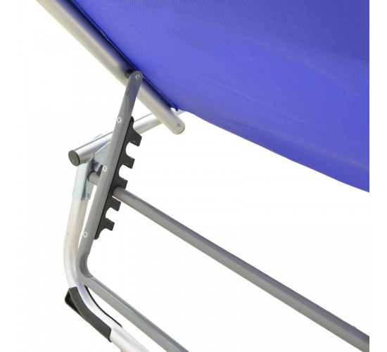 Ξαπλώστρα παραλίας Fevepe βαρέως τύπου αλουμίνιο-textilene σε μπλε απόχρωση 58.5x185x29.5εκ Υλικό: TEXTILENE - ALUMINUM - PP 396-000001