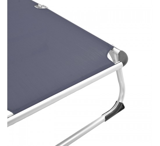 Ξαπλώστρα παραλίας Fevepe βαρέως τύπου αλουμίνιο-textilene σε ανθρακί απόχρωση 58.5x185x29.5εκ Υλικό: TEXTILENE - ALUMINUM - PP 396-000002