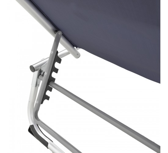 Ξαπλώστρα παραλίας Fevepe βαρέως τύπου αλουμίνιο-textilene σε ανθρακί απόχρωση 58.5x185x29.5εκ Υλικό: TEXTILENE - ALUMINUM - PP 396-000002