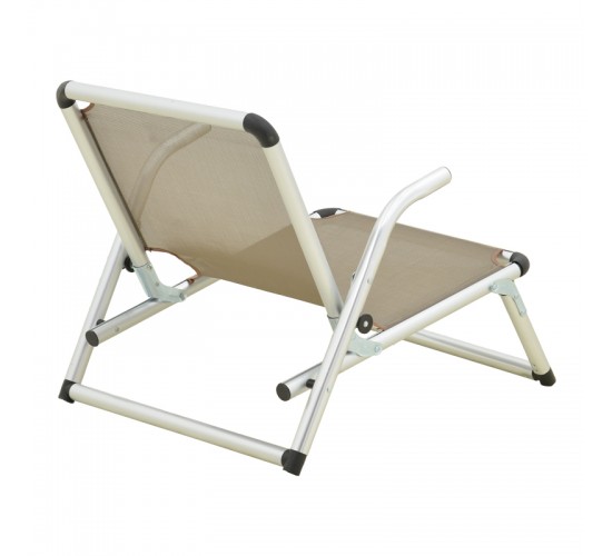 Καρεκλάκι παραλίας Plazo αλουμίνιο-textilene σε μπεζ απόχρωση 55x70x59εκ Υλικό: TEXTILENE - ALUMINUM - PP 396-000004