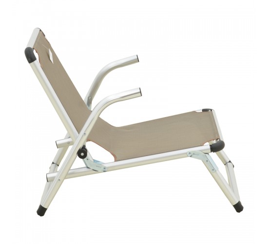 Καρεκλάκι παραλίας Plazo αλουμίνιο-textilene σε μπεζ απόχρωση 55x70x59εκ Υλικό: TEXTILENE - ALUMINUM - PP 396-000004