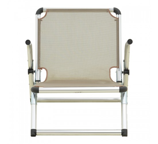 Καρεκλάκι παραλίας Plazo αλουμίνιο-textilene σε μπεζ απόχρωση 55x70x59εκ Υλικό: TEXTILENE - ALUMINUM - PP 396-000004