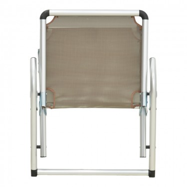 Καρεκλάκι παραλίας Plazo αλουμίνιο-textilene σε σαμπανί 55x70x59εκ Υλικό: TEXTILENE - ALUMINUM - PP 396-000004