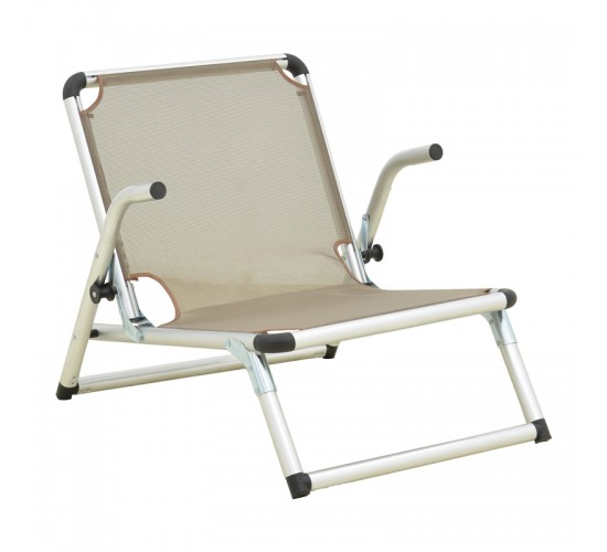 Καρεκλάκι παραλίας Plazo αλουμίνιο-textilene σε μπεζ απόχρωση 55x70x59εκ Υλικό: TEXTILENE - ALUMINUM - PP 396-000004