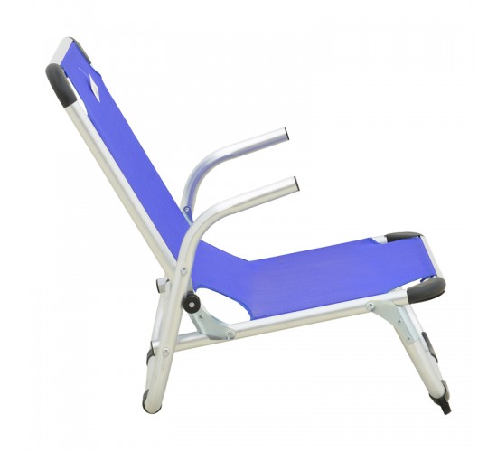 Καρεκλάκι παραλίας Playa βαρέως τύπου με ψηλή πλάτη αλουμίνιο-textilene σε μπλε απόχρωση 54x72x63εκ Υλικό: TEXTILENE - ALUMINUM - PP 396-000005