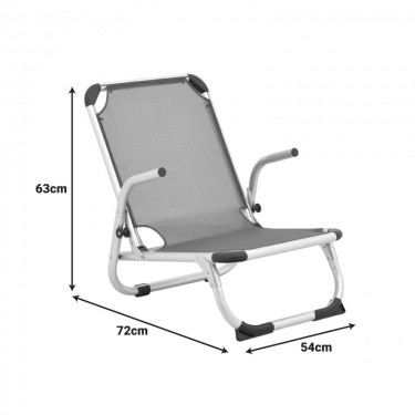 Καρεκλάκι παραλίας Playa βαρέως τύπου με ψηλή πλάτη αλουμίνιο-textilene σε μπλε απόχρωση 54x72x63εκ Υλικό: TEXTILENE - ALUMINUM - PP 396-000005