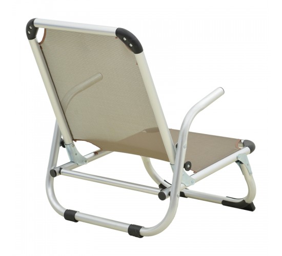Καρεκλάκι παραλίας Playa βαρέως τύπου με ψηλή πλάτη αλουμίνιο-textilene σε μπεζ απόχρωση 54x72x63εκ Υλικό: TEXTILENE - ALUMINUM - PP 396-000006