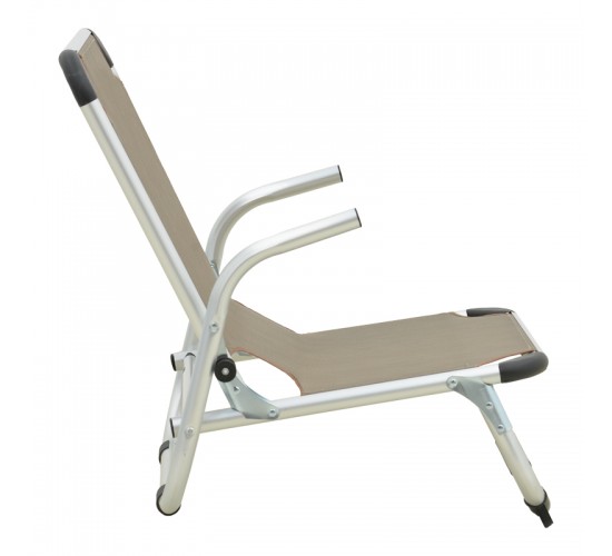 Καρεκλάκι παραλίας Playa βαρέως τύπου με ψηλή πλάτη αλουμίνιο-textilene σε μπεζ απόχρωση 54x72x63εκ Υλικό: TEXTILENE - ALUMINUM - PP 396-000006