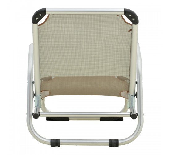 Καρεκλάκι παραλίας Playa βαρέως τύπου με ψηλή πλάτη αλουμίνιο-textilene σε μπεζ απόχρωση 54x72x63εκ Υλικό: TEXTILENE - ALUMINUM - PP 396-000006