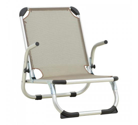 Καρεκλάκι παραλίας Playa βαρέως τύπου με ψηλή πλάτη αλουμίνιο-textilene σε μπεζ απόχρωση 54x72x63εκ Υλικό: TEXTILENE - ALUMINUM - PP 396-000006